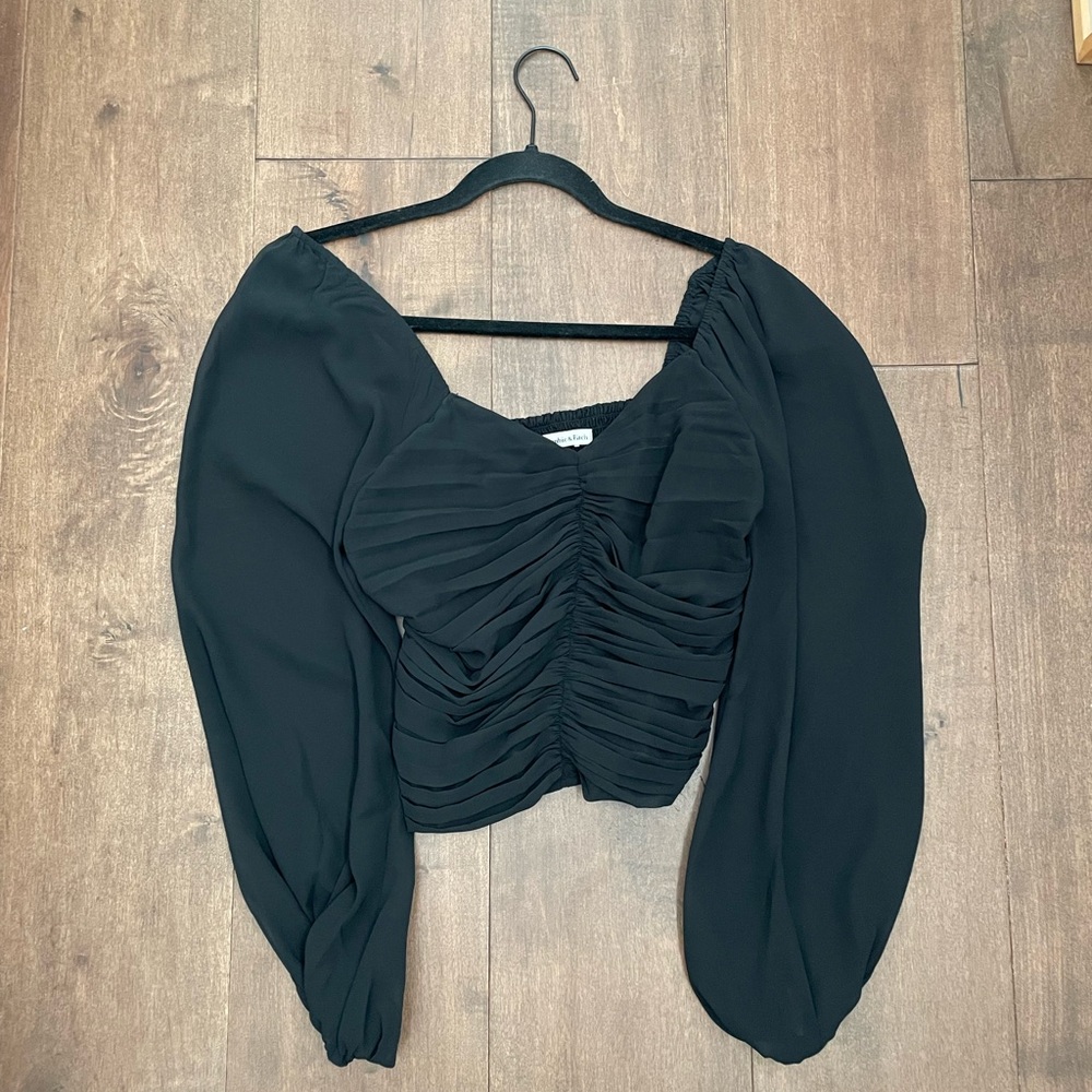 Abercrombie & Fitch Black Ruched Blouse
